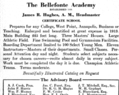 Bellefonte Academy 14 Advertisement