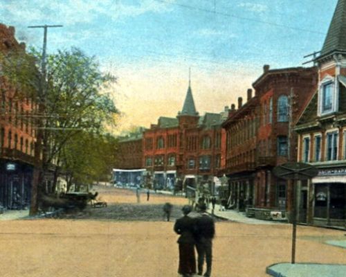 West High Street With The Bush House On The Near Left Ca 1910