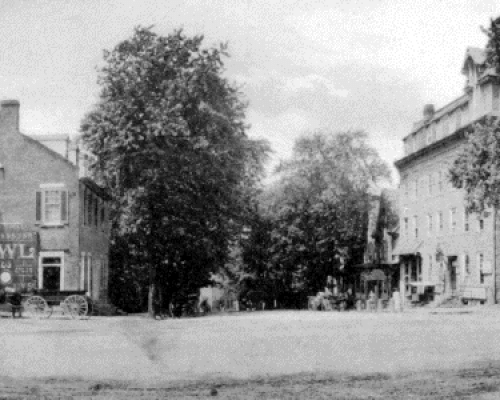 Diamond 1b Looking Down W High St Between The Southwest And Northwest Corners Of The Diamond